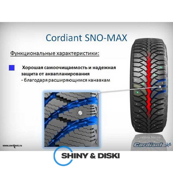 Купить шины Cordiant Sno-Max 205/55 R16 94T (шип)