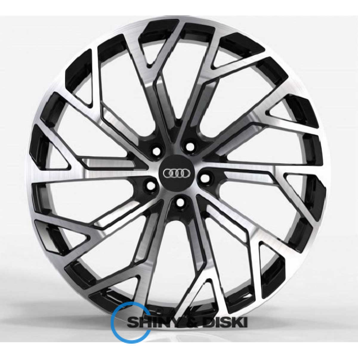replica forged a2193 gloss black with dark machined face r20 w9 pcd5x112 et37 dia 66.5