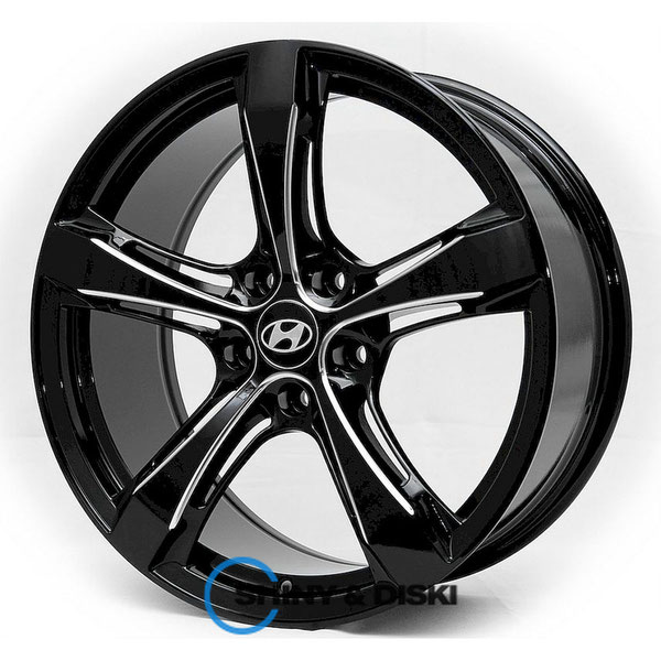 Купить диски Replica Hyundai KS09 Gloss Black + Milling Spoke R18 W8 PCD5x114.3 ET35 DIA73.1