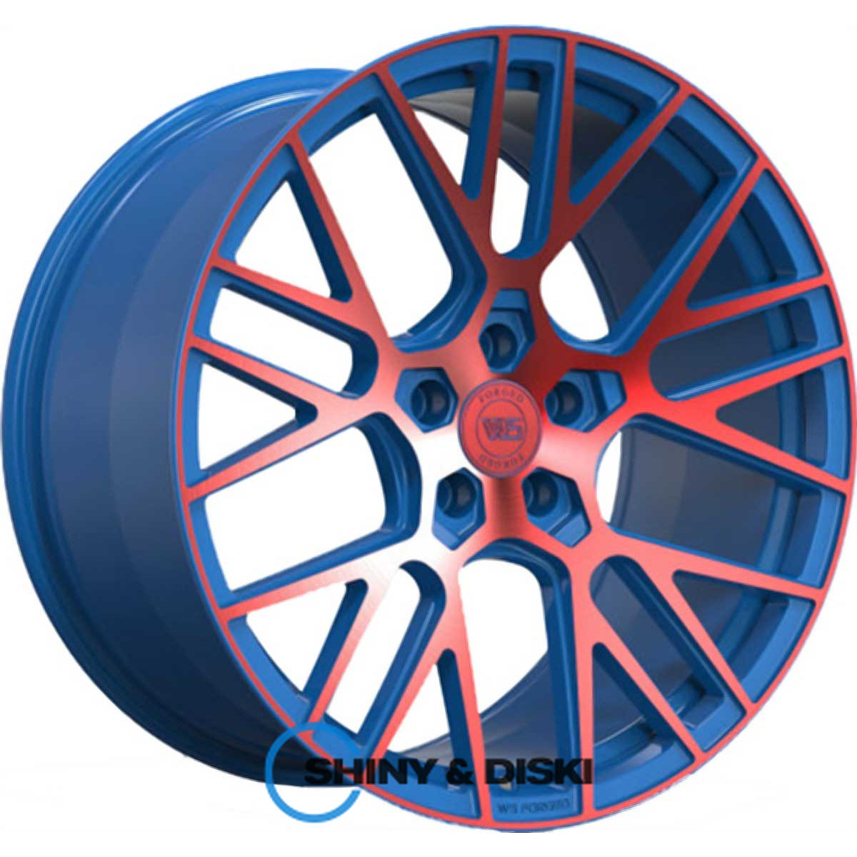 ws forged ws2106 matte blue with red face r20 w9.5 pcd5x114.3 et30 dia70.5