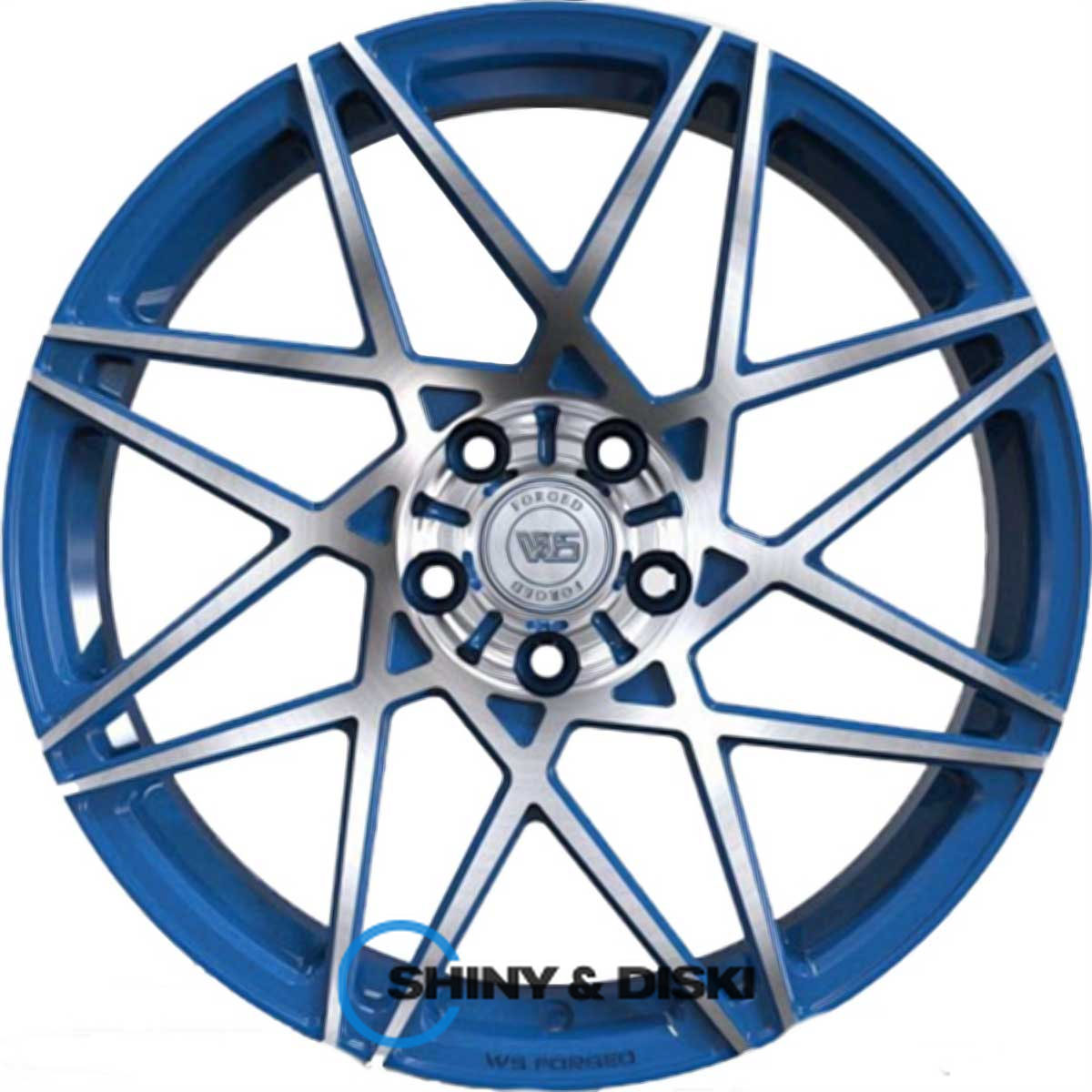 ws forged ws2107 gloss blue with machined face r19 w9.5 pcd5x114.3 et52.5 dia70.5