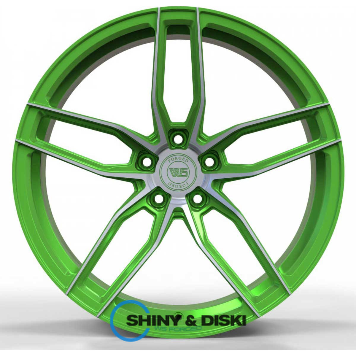 ws forged ws1250 matte green with machined face r20 w9.5 pcd5x115 et18 dia71.6