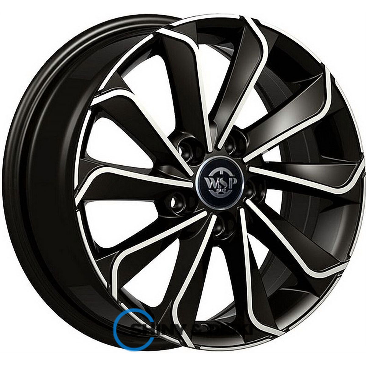 wsp italy volkswagen wd003 corinto glossy black polished r16 w6.5 pcd5x112 et46 dia57.1